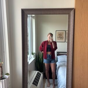 Express red button up blouse